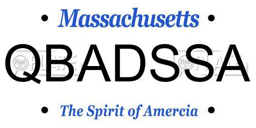 QBADSSA Massachusetts License Plate