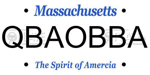 QBAOBBA Massachusetts License Plate
