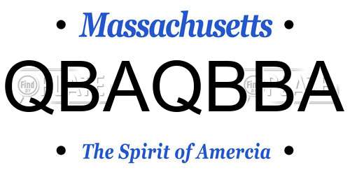 QBAQBBA Massachusetts License Plate