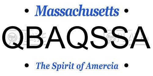 QBAQSSA Massachusetts License Plate