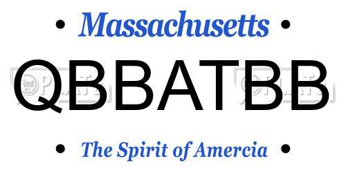 QBBATBB Massachusetts License Plate