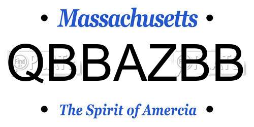 QBBAZBB Massachusetts License Plate