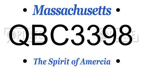 QBC3398 Massachusetts License Plate