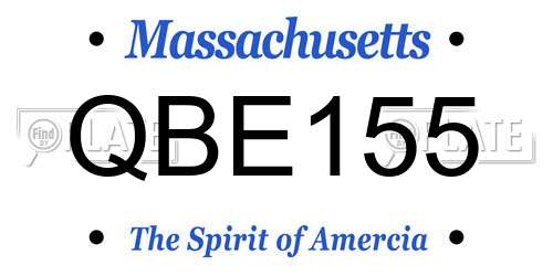 QBE155 Massachusetts License Plate