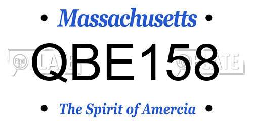 QBE158 Massachusetts License Plate