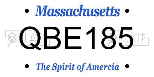 QBE185 Massachusetts License Plate