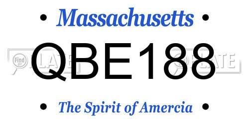 QBE188 Massachusetts License Plate