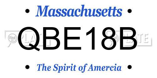 QBE18B Massachusetts License Plate