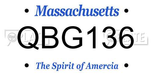 QBG136 Massachusetts License Plate