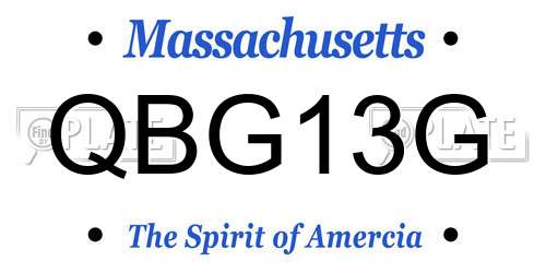 QBG13G Massachusetts License Plate