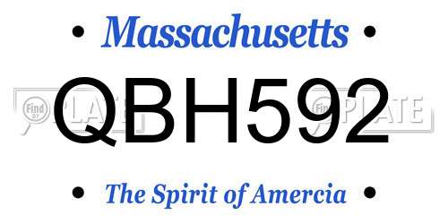 QBH592 Massachusetts License Plate