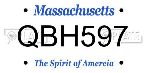 QBH597 Massachusetts License Plate