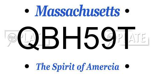 QBH59T Massachusetts License Plate