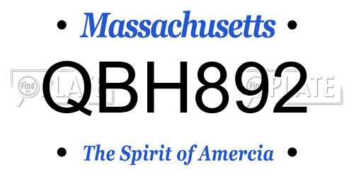 QBH892 Massachusetts License Plate