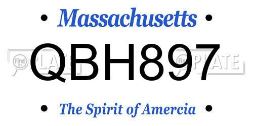 QBH897 Massachusetts License Plate