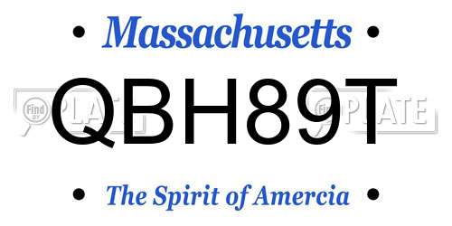 QBH89T Massachusetts License Plate
