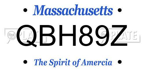 QBH89Z Massachusetts License Plate