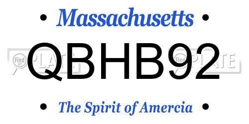 QBHB92 Massachusetts License Plate