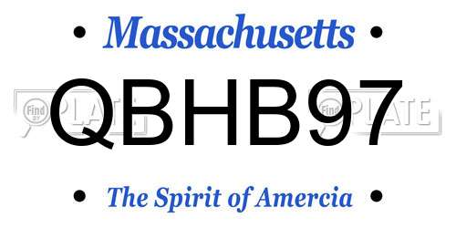 QBHB97 Massachusetts License Plate