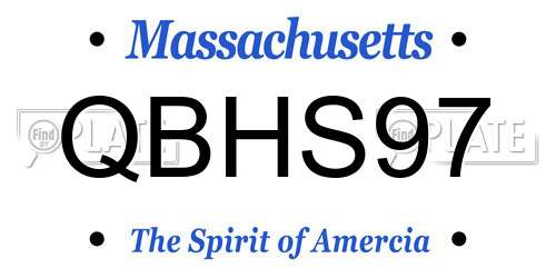 QBHS97 Massachusetts License Plate
