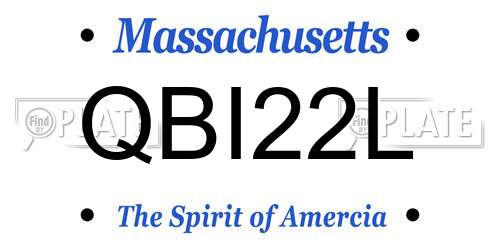 QBI22L Massachusetts License Plate