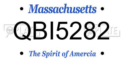 QBI5282 Massachusetts License Plate