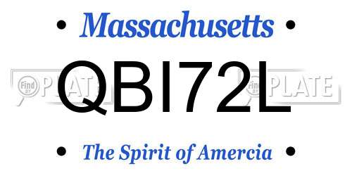 QBI72L Massachusetts License Plate