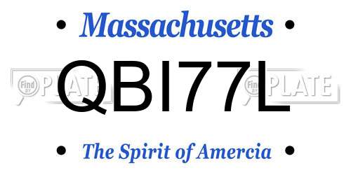 QBI77L Massachusetts License Plate