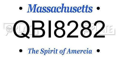 QBI8282 Massachusetts License Plate