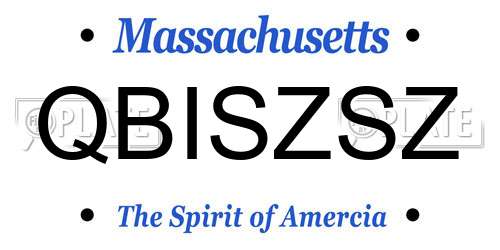 QBISZSZ Massachusetts License Plate