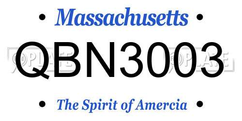 QBN3003 Massachusetts License Plate