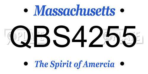 QBS4255 Massachusetts License Plate