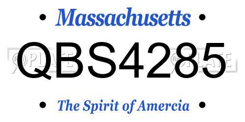 QBS4285 Massachusetts License Plate