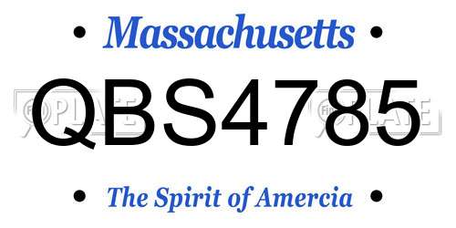 QBS4785 Massachusetts License Plate