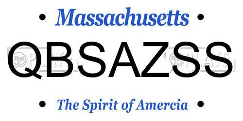 QBSAZSS Massachusetts License Plate