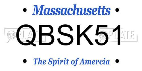 QBSK51 Massachusetts License Plate
