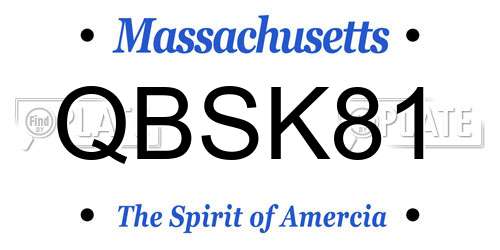 QBSK81 Massachusetts License Plate