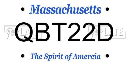 QBT22D Massachusetts License Plate