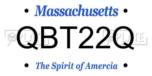 QBT22Q Massachusetts License Plate