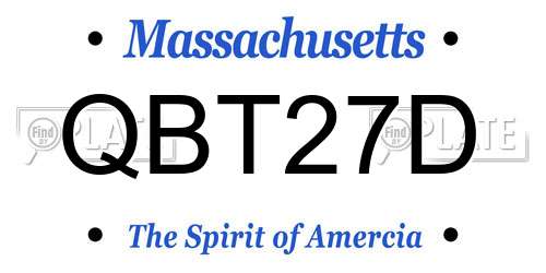 QBT27D Massachusetts License Plate