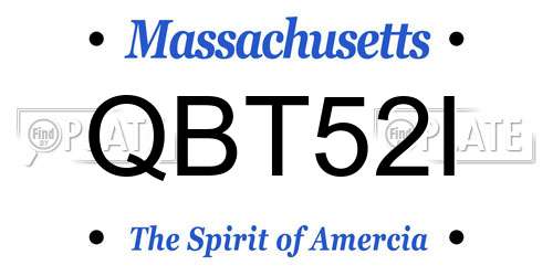 QBT52I Massachusetts License Plate
