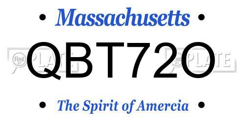QBT72O Massachusetts License Plate