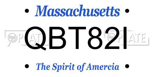 QBT82I Massachusetts License Plate