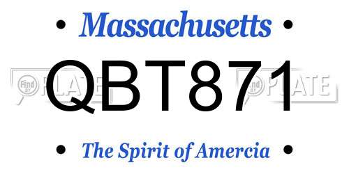 QBT871 Massachusetts License Plate