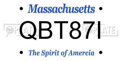 QBT87I Massachusetts License Plate
