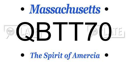 QBTT70 Massachusetts License Plate