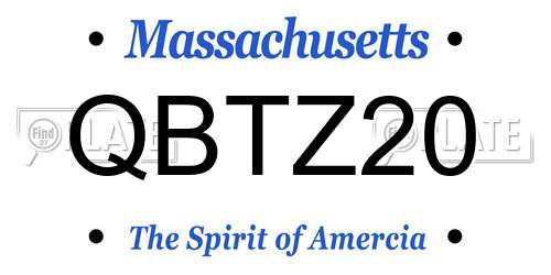 QBTZ20 Massachusetts License Plate
