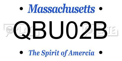 QBU02B Massachusetts License Plate