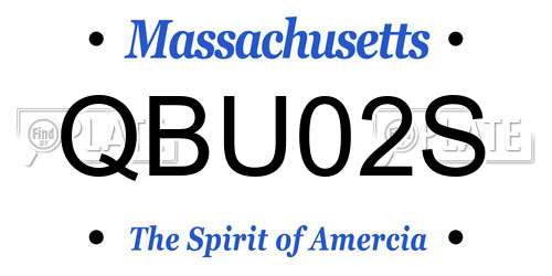QBU02S Massachusetts License Plate