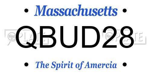 QBUD28 Massachusetts License Plate